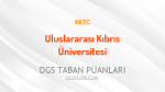 DGS Uluslararası Kıbrıs Üniversitesi 2021 Taban Puanları