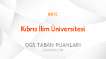 DGS Kıbrıs İlim Üniversitesi 2021 Taban Puanları