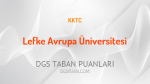 DGS Lefke Avrupa Üniversitesi 2021 Taban Puanları