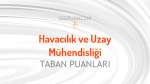 DGS Uzay Mühendisliği 2021 Taban Puanları ve Kontenjanları