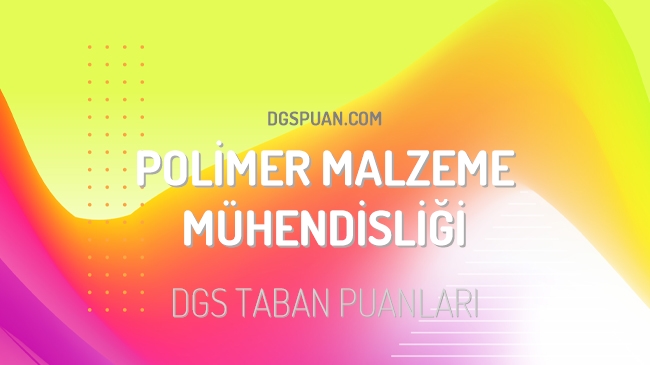 DGS Polimer Malzeme Mühendisliği 2023 Taban Puanları